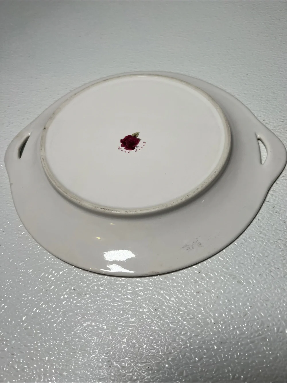 Vintage Wang Steak House Porcelain Rose Design Gold Trim Taiwan Steak House Rare